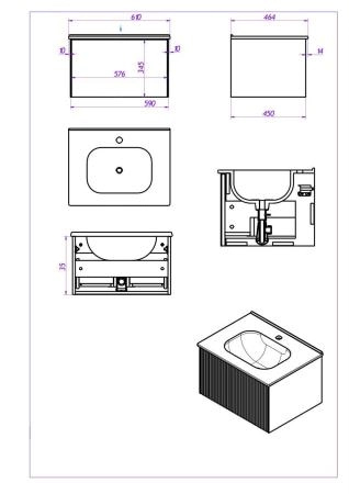 Тумба под раковину LA FENICE TERRA Bianca белая 60 FNC-01-TER-B-60 белый матовый