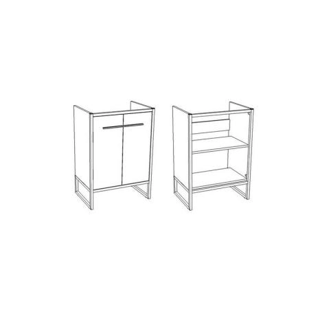 Тумба под раковину Corozo Айрон 60, черный/антик