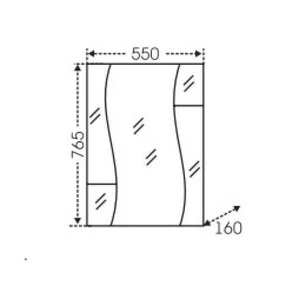 Зеркальный шкаф СаНта Лира 55 101052, цвет белый