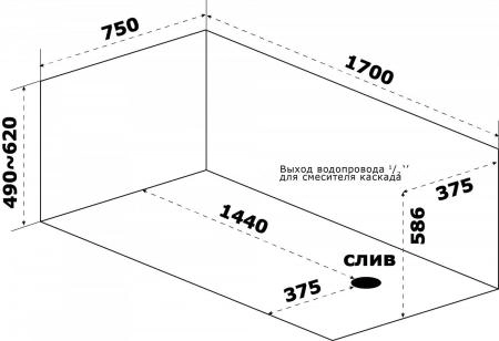 Ванна акриловая Azario Тенза 170х75 ТНВ0002