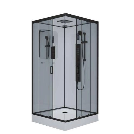 Душевая кабина Niagara Premium NG-6902-01GQ BLACK (1000х1000х2100) низкий поддон(16 см) стекло ТОНИРОВАННОЕ