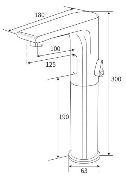 Электронный смеситель beWash Photocell BWAM0BH8038 для раковины хром, 220В/6В