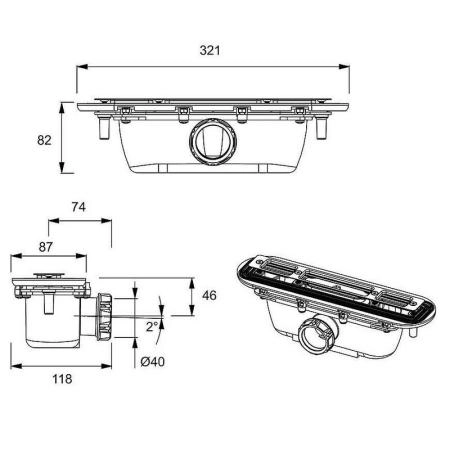 Сифон для поддона Jacob Delafon SURFACE E62622-NF 4 см