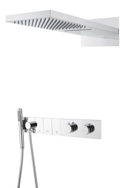 Встроенная душевая система Boheme ZODIAC с термостатом, трехпозиционная Chrome 133-CR