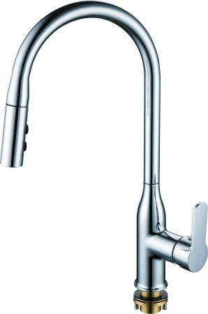 Смеситель для кухни RUSH Tenerife с поворотным изливом и вытяжной лейкой (TE2835-24)