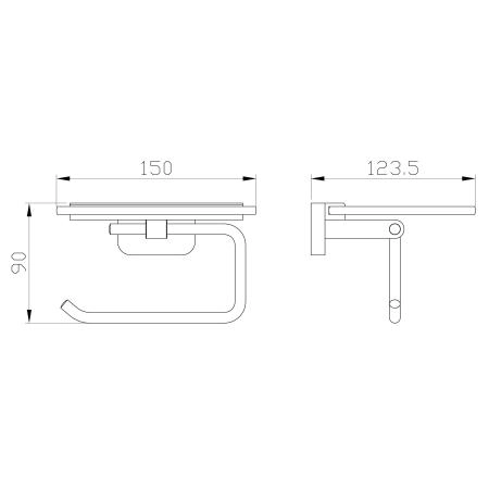 Держатель для туалетной бумаги с полкой WONZON & WOGHAND GRAFFITY, Темный графит (WW-9326)