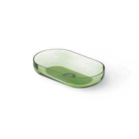 Dea Design Washbasins Раковина 58х34х12см., накладная, без отв., Glasstech, прозрачная смола, цвет: Emerald R3