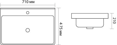 Раковина мебельная Aquanet Ирис 70