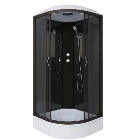 Душевая кабина Niagara Classic NG-6501-14 (900х900х2150) низкий поддон(26см) стекло ТОНИРОВАННОЕ алюм черный