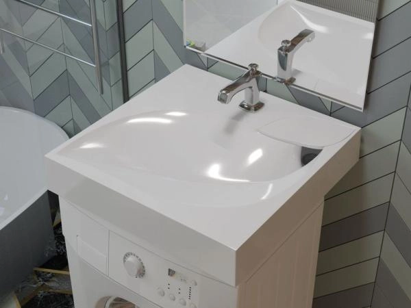 Раковина Madera над стиральной машиной List 60*60 с кронштейнами