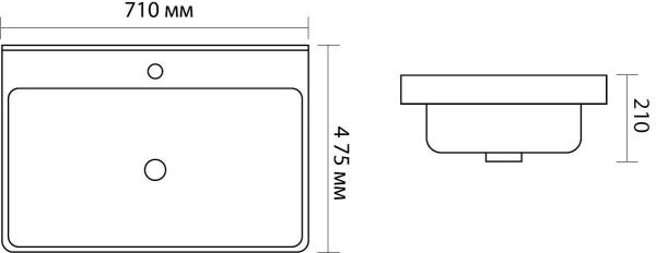 Раковина мебельная Aquanet Ирис 70