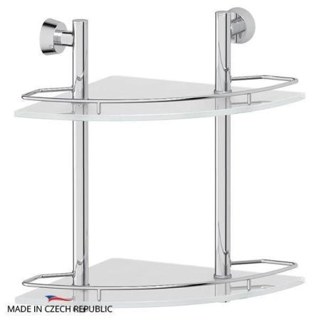 Полка угловая FBS Vizovice VIZ 072 2-х ярусная 28 cm матовое стекло, хром