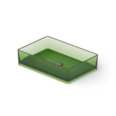 Dea Design Washbasins Раковина 60х40х14.5см., накладная, без отв., Glasstech, прозрачная смола, цвет: Emerald R3