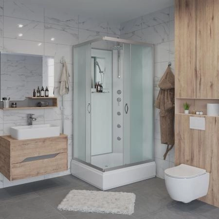 Душевая кабина Niagara NG-33084-14QBKTG 1000х800х2100-2400 средний поддон  26см стекло матовое