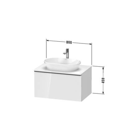 Duravit D-Neo Тумбочка подвесная 80х45.9x55см., раковина, 1 ящик, цвет: Black Oak
