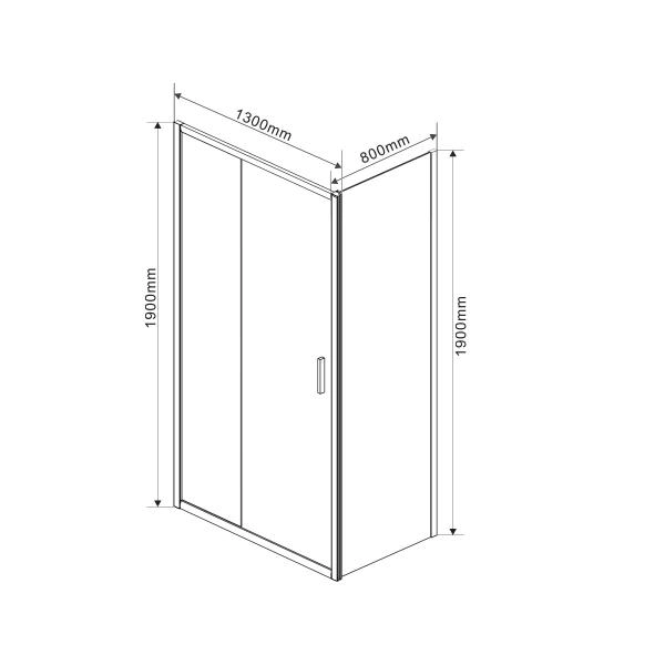 Душевой уголок Vincea Garda VSR-1G8013CLG, 1300*800, брашированное золото, стекло прозрачное