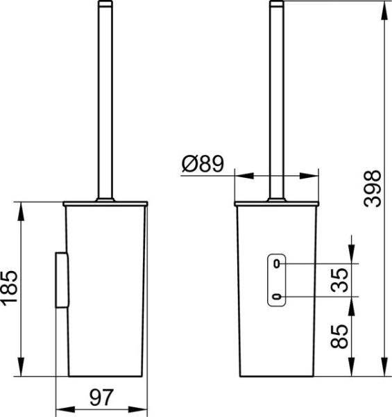 Туалетный ершик KEUCO MOLL 12764010100 хром/белый подвесной