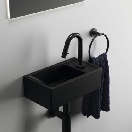 Ideal Standard i.life S Раковина 37х21xh12см., подвесная, с 1 отв., Dx, без перелива, цвет: чёрный матовый