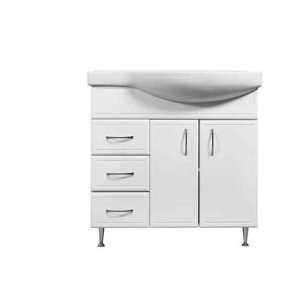 Тумба под умывальник Stella Polar Концепт 80, 3 ящ., Коралл 83, левая