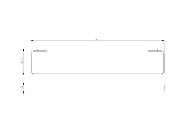 Стеклянная полка для ванной WONZON & WOGHAND LOTTE, Черный матовый (WW-8327A-MB)