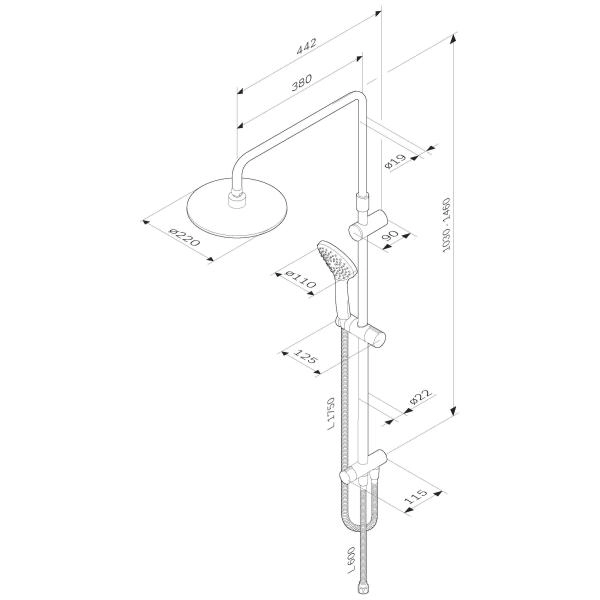 Душевая система AM.PM Gem F0790022 черный