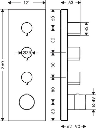 Axor ShowerCollection 10751000 Модуль термостата для 10750180
