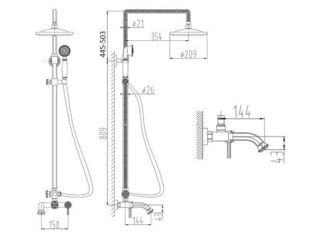Смеситель для ванны ZORG Zorg Antic (A 201DS-SL) серебро