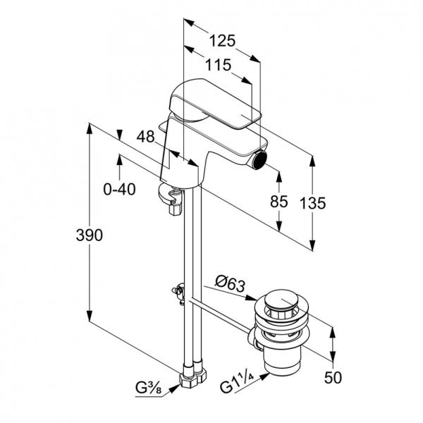 Смеситель Kludi Ameo 412160575 для биде