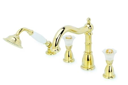 Смеситель врезной на 4отв. Boheme Camelia золото_Комплект 395-Camelia