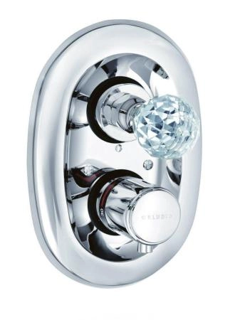 Смеситель Kludi Adlon 5172005G5 для ванны, с термостатом, ручки хрусталь, цвет хром