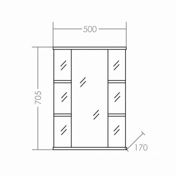 Зеркальный шкаф СаНта Герда 50 101017, цвет белый