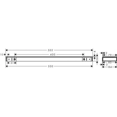 Hansgrohe 26844000 Rainfinity полка 500 мм, хром