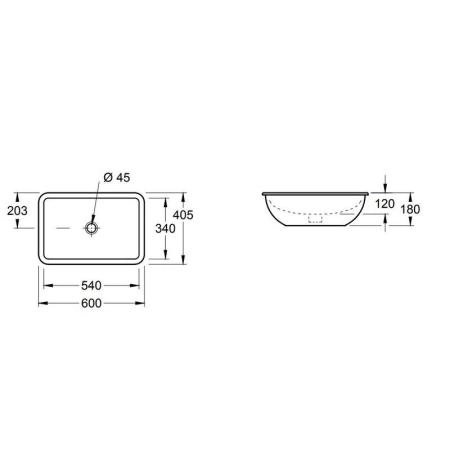 Раковина Villeroy&Boch Loop&Friends CeramicPlus 54x34 подстольный 616300R1