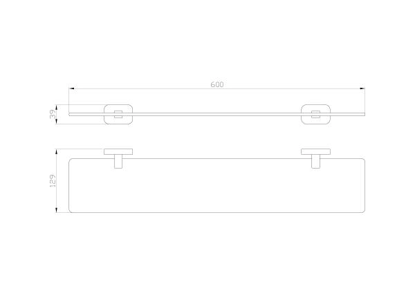 Стеклянная полка для ванной WONZON & WOGHAND GRAFFITY, Брашированный никель (WW-9327-BN)
