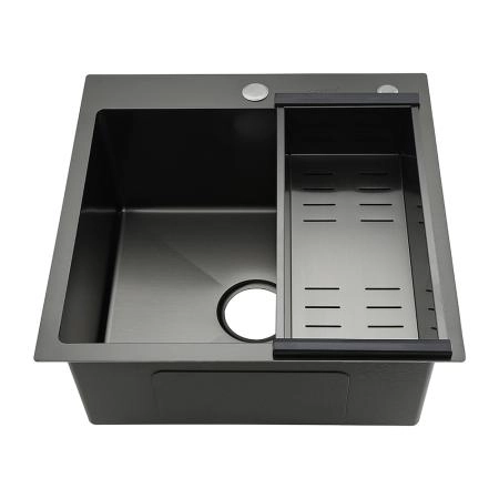 Кухонная мойка GAPPO GS5050-6 с коландером, оружейная сталь