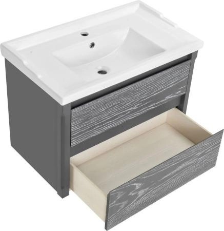 Тумба под раковину Лорена 80 подвесная Grigio