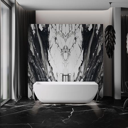 Salini ARIA Ванна отдельностоящая 190x90x60см, материал: S-Sense, донный клапан, сифон, слив-перелив, цвет: белый