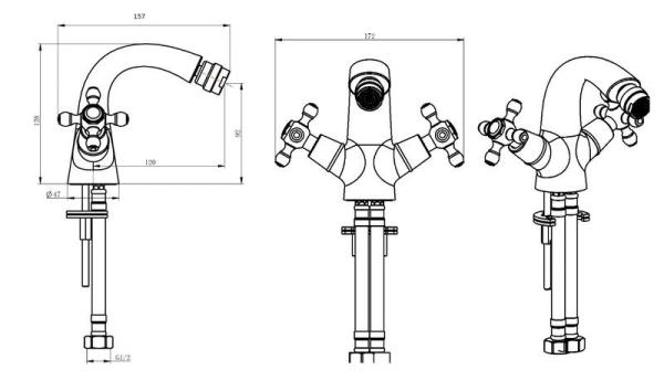 Смеситель для биде Boheme_Комплект 276-FL