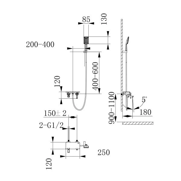 Смеситель Lemark Mista LM6414WG для ванны