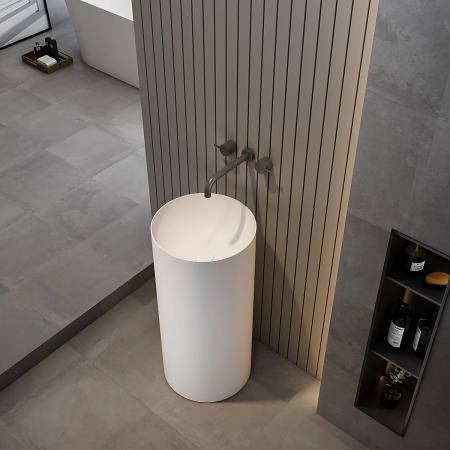Раковина Vincea VBS-6SP01MW, 400*400*850, напольная, цвет белый матовый искусственный камень