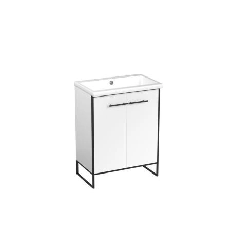 Тумба под раковину Corozo Айрон 60, черный/белый