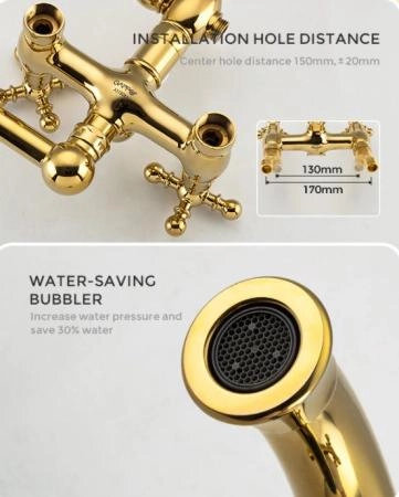 Душевая система Gappo G2489-6 для ванны, золото