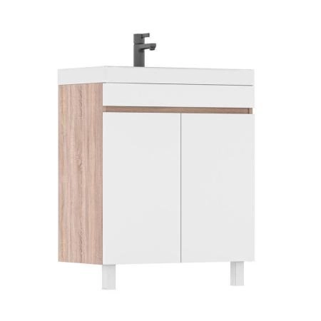 Тумба для ванной Volna Conty 70.2D Белый/дуб сономанапольная (9696) раковина отдельно