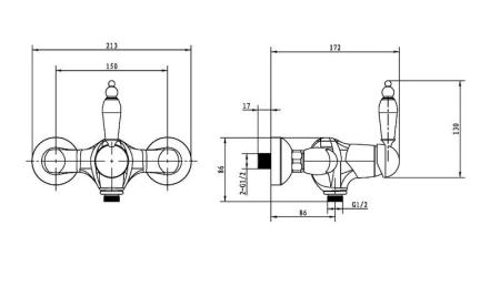 Смеситель для душа Boheme IMPERIALE Ripresa_Комплект 324