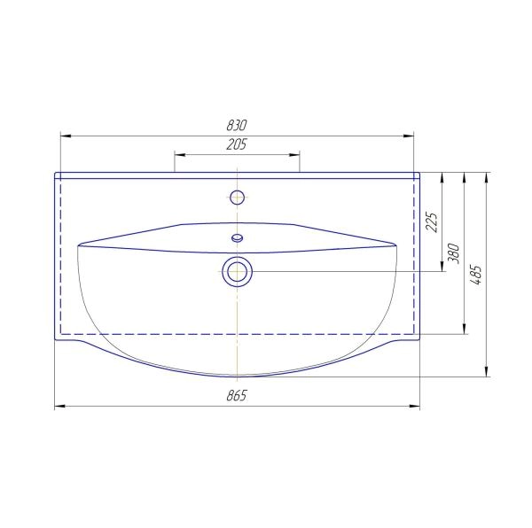 Раковина Kirovit Элвис 85 см подвесная