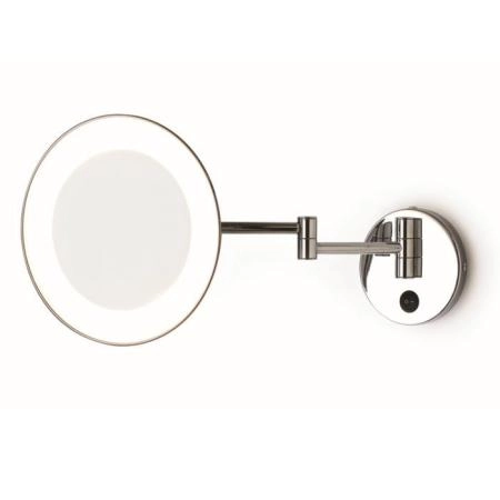 Bertocci Зеркало косметическое, настенное, круглое, LED-подсветка, выключ., 3-х кратное увелич., цвет: никель матовый