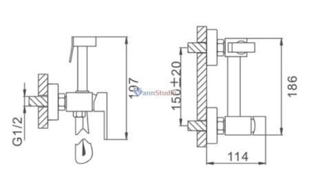 Гигиенический душ Frap F7504-6 черный