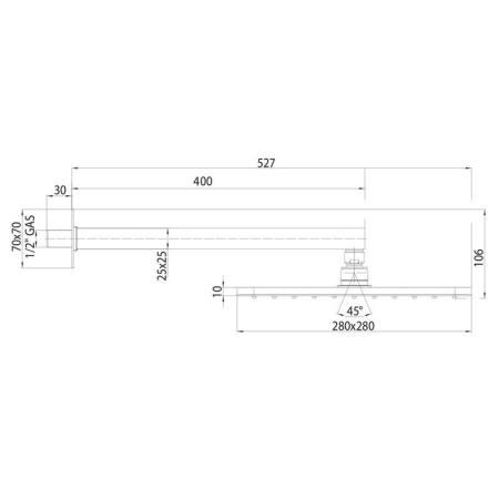 Верхний душ Bossini Cosmo H69598I.030 280х280 мм, хром