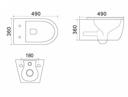 Унитазы Azario Унитаз подвесной безободковый Azario Geno AZ2196D с крышкой микролифт