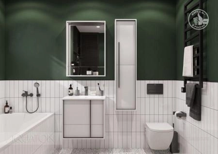 Зеркальный шкаф Aquaton Ривьера 60 белый матовый 1A238902RVX20